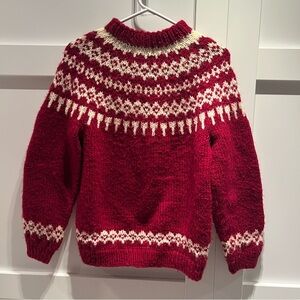 Red and White Knit holiday Sweater